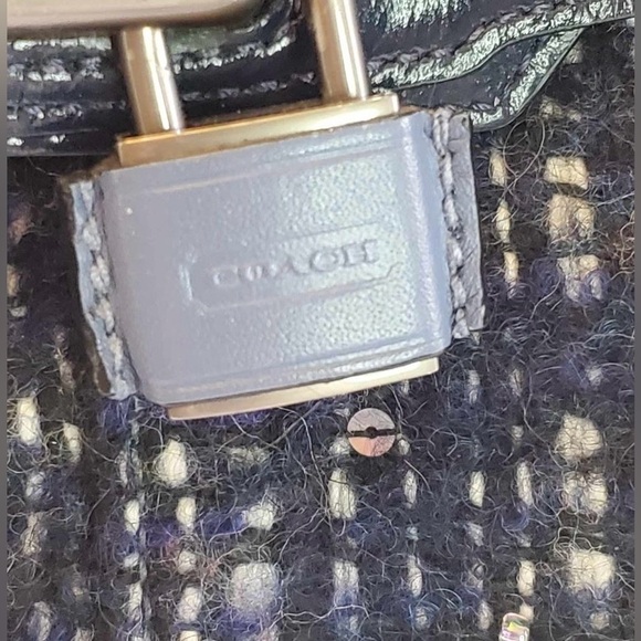 RARE COACH CHELSEA BOUCLE EMERSON TWEED AND WOOL BLEND BAG WITH LEATHER STRAPS - Picture 7 of 13
